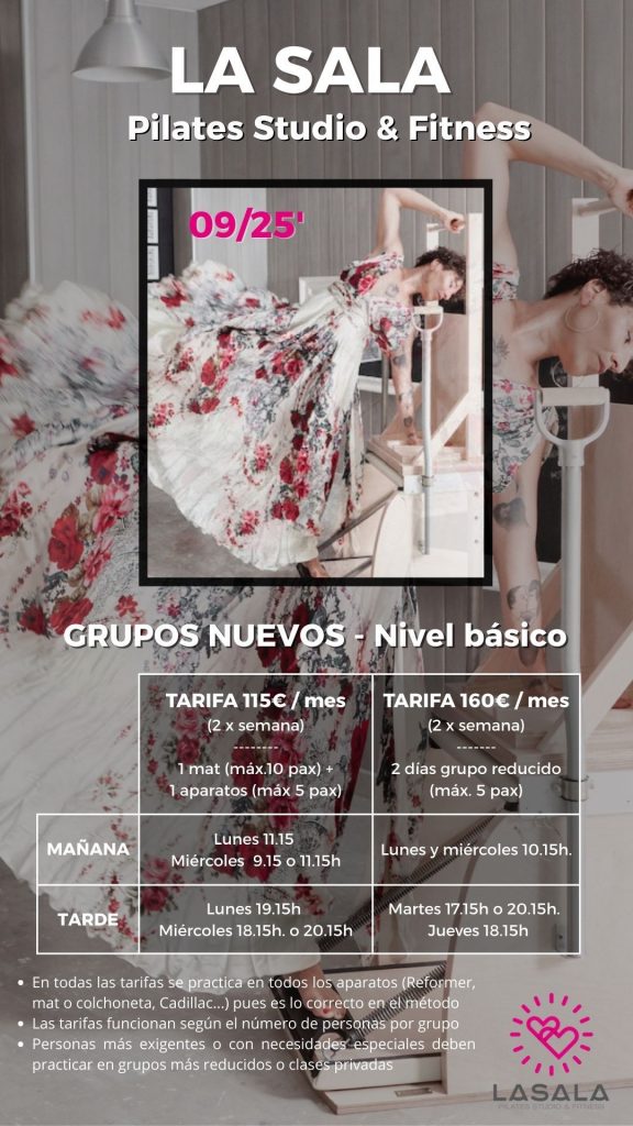 Nuevas clases de Pilates septiembre 25